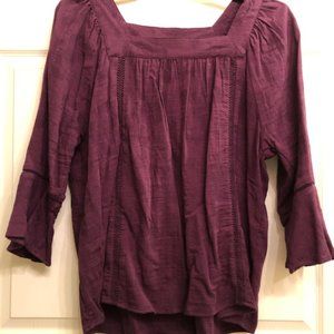 Time and Tru Women's Peasant Blouse, NWOT
